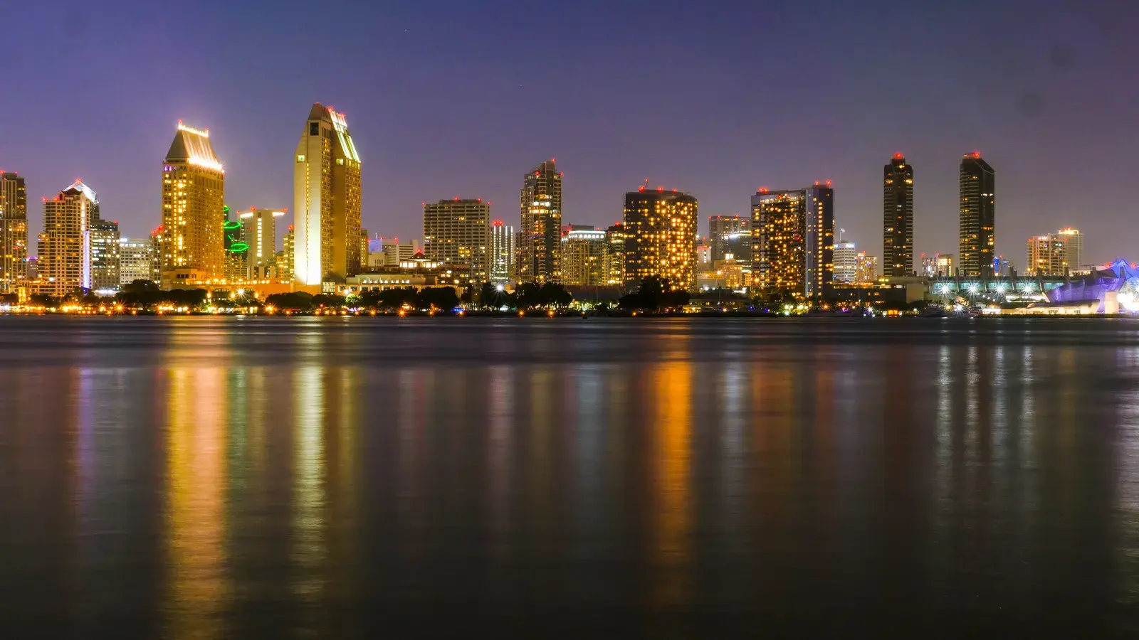 Stunning night view of san diego s illuminated skyline with a27f82